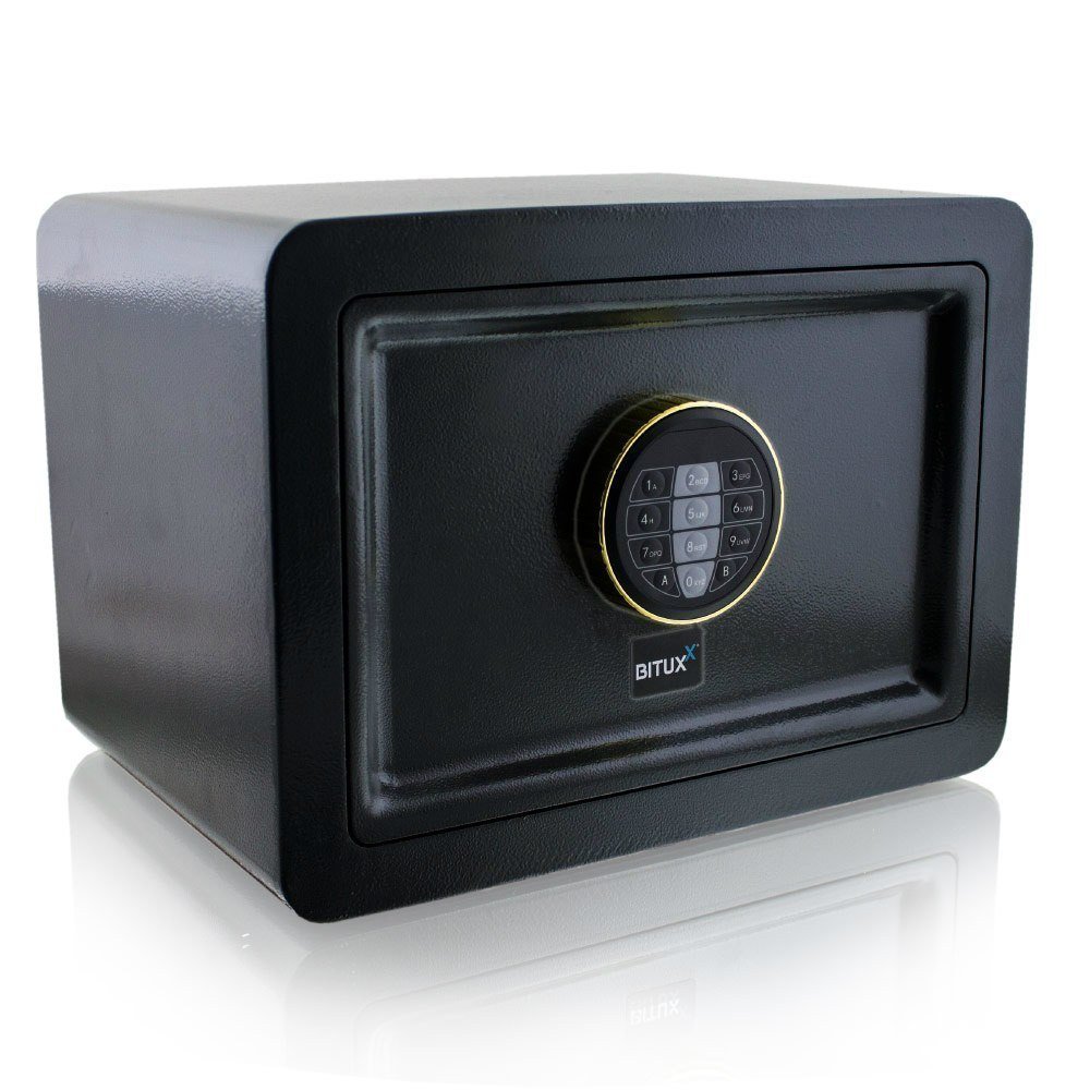 Sejf biurowy meblowy elektroniczny na szyfr czarny 35,5x25,5cm Bituxx