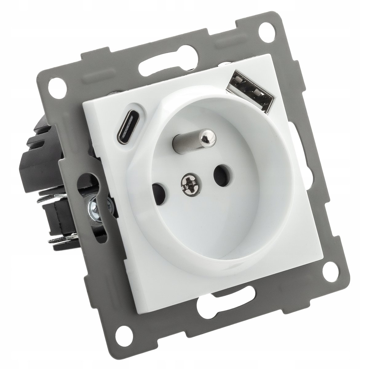 Gniazdko do ramek 230V z BOLCEM USB + USB typu C