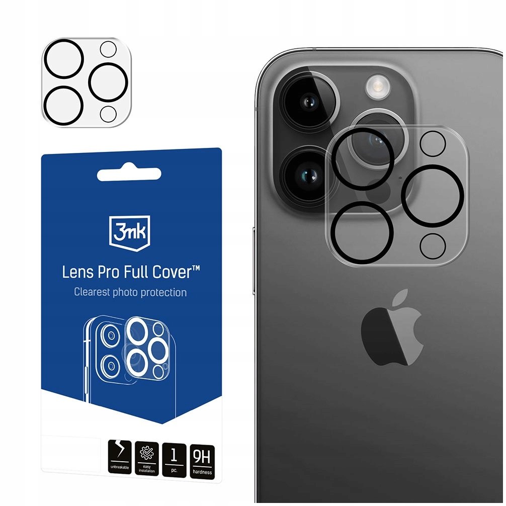 3mk Lens Pro Full Cover do iPhone 15 Pro/15 Pro Max - darmowy odbiór w 22 miastach i bezpłatny zwrot Paczkomatem aż do 15 dni