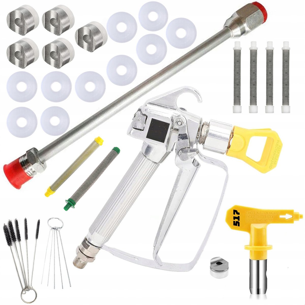 PISTOLET DO MALOWANIA MALARSKI DYSZA 517 SZCZOTKI WYCIORY FILTRY USZCZELKI