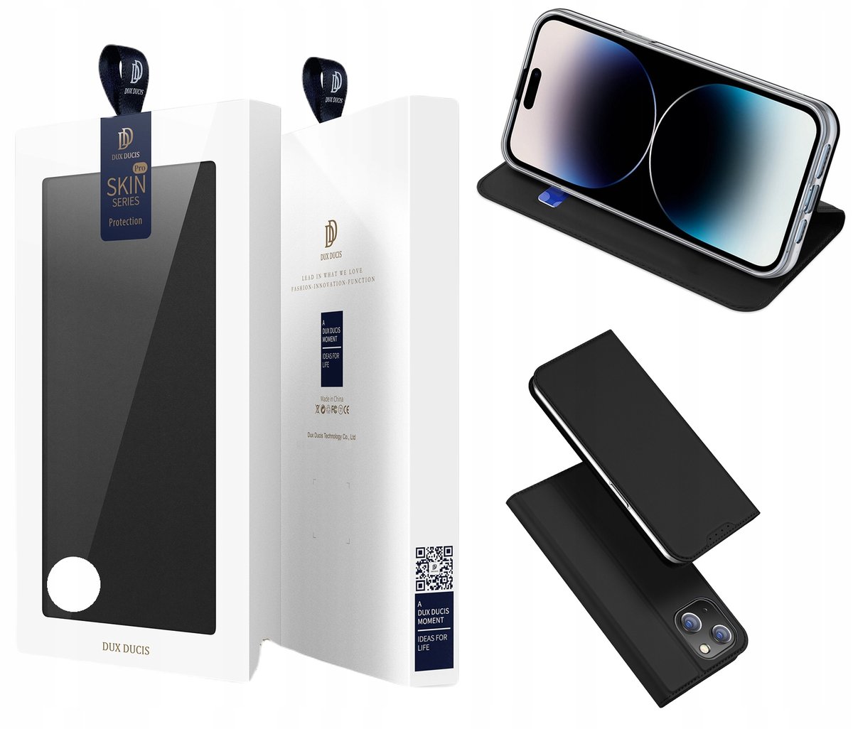 CASE SKÓRZANE ETUI Z KLAPKĄ do iPhone 15 PLUS