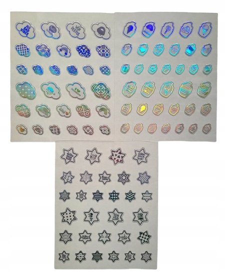 Naklejki holograficzne wypukłe 96 sztuk KAYET 5832