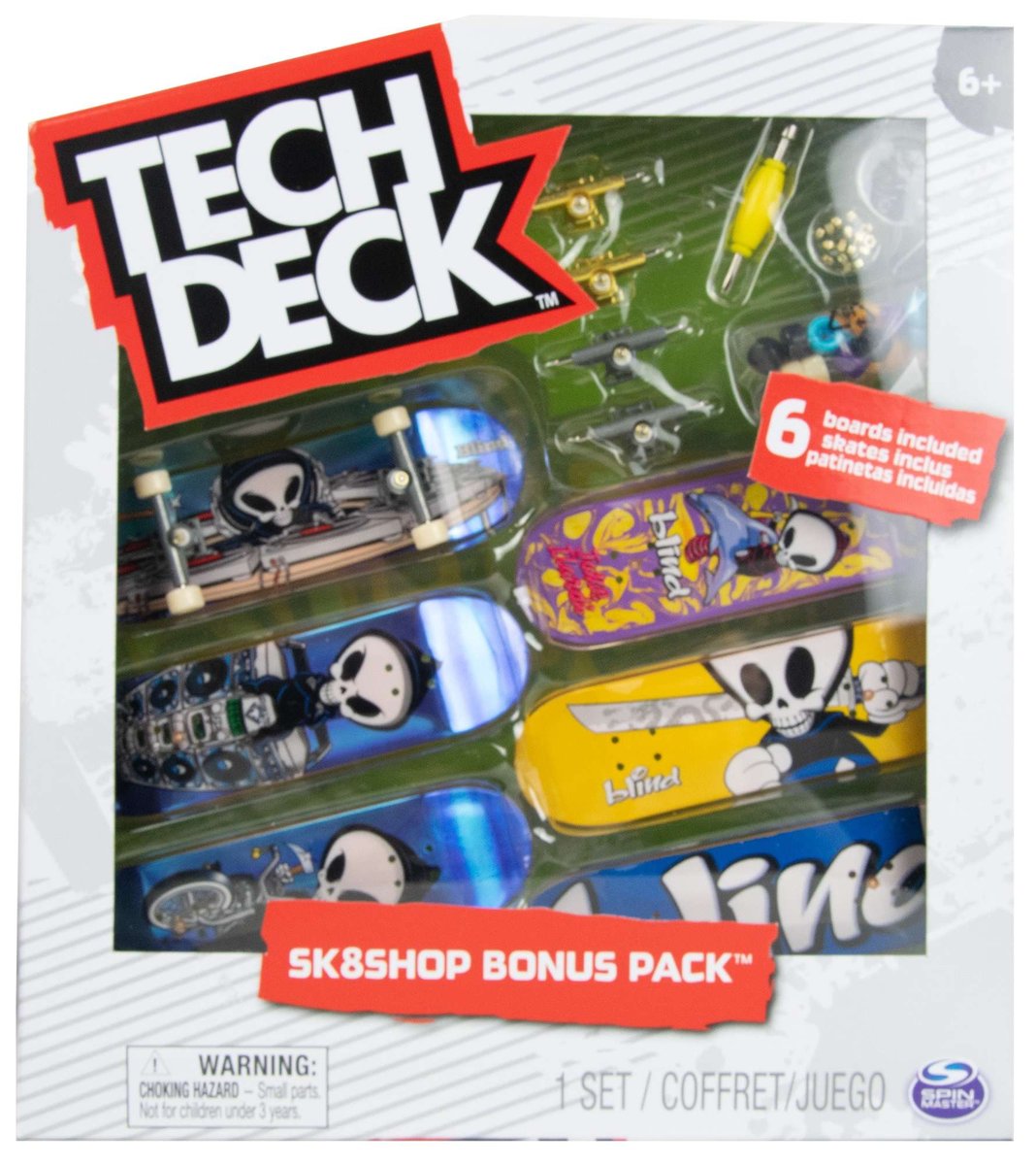 Tech Deck Zestaw Sk8Shop 6 Deskorolek Bonus Pack Blind + Akcesoria