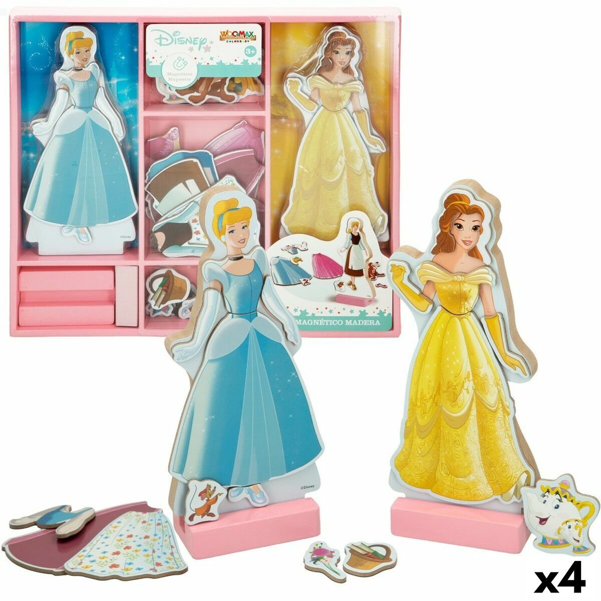 Figures Princesses Disney 45 Pieces 4 Units 9 x 20,5 x 1,2 cm (S8900246)