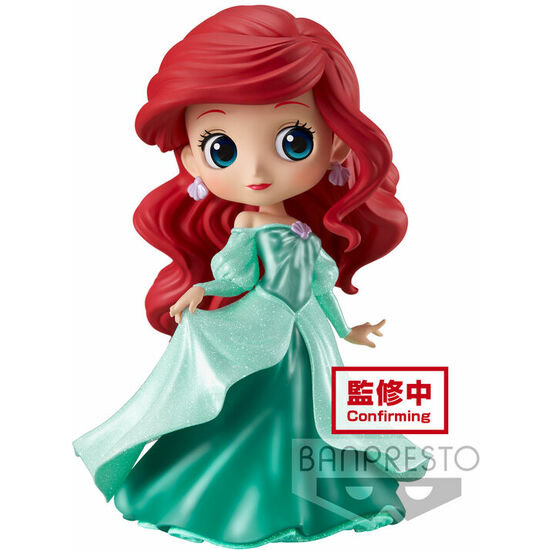 Figura Ariel Princess Dress Glitter Line Disney Characters Q Posket 14Cm