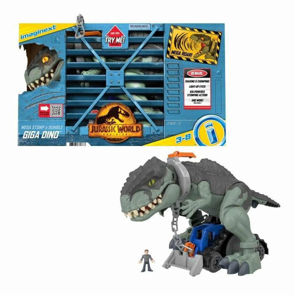 Action Figure Fisher Price MEGA DINO TERROR Modern 6 Pieces 45 cm (S7179251)