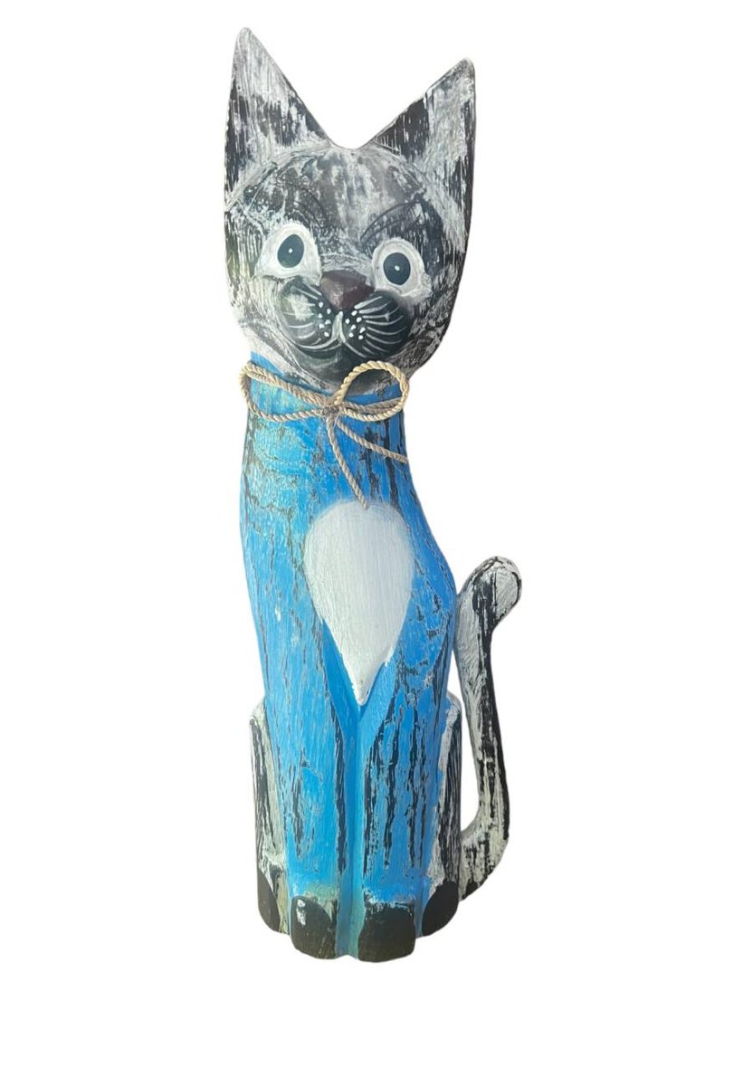KOT KOTEK DREWNIANA FIGURKA 40CM DEKORACJA