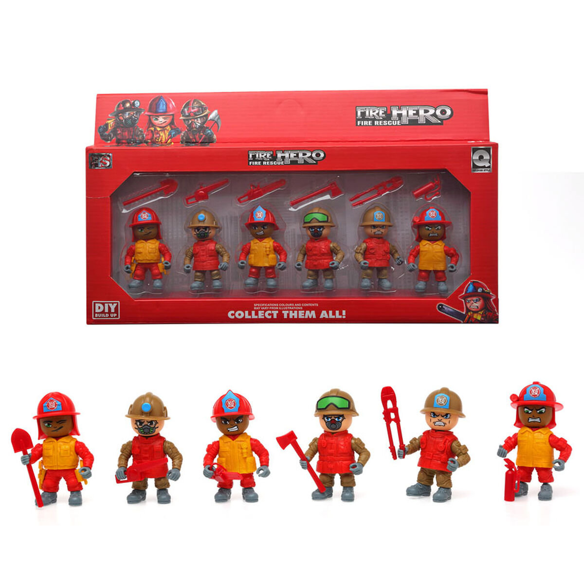 Action Figure Fireman 6 Pieces Set (S1128478)