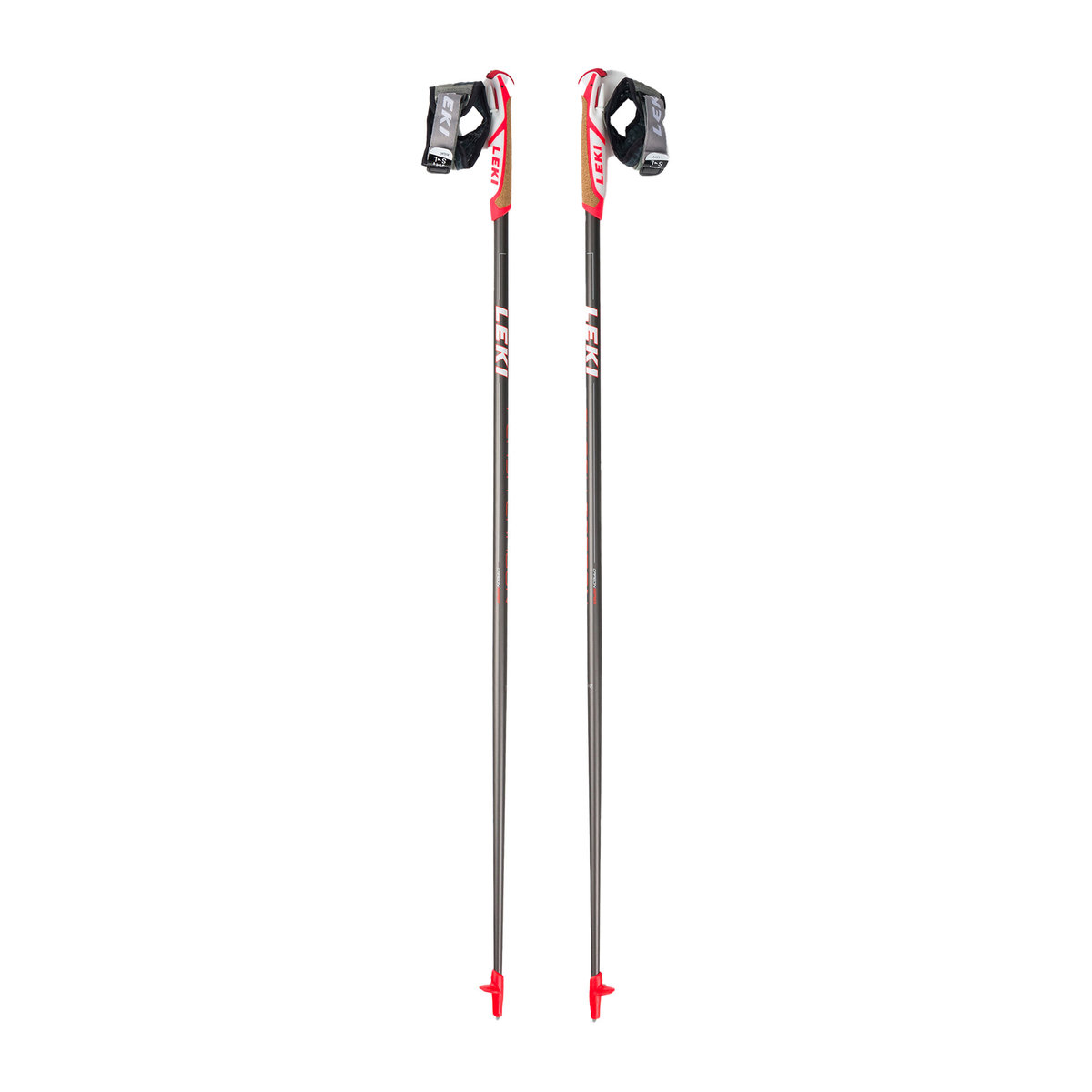 Leki Flash Carbon Walking Poles Speed Tip, dark anthracite/white/light red 105cm 2021 Kijki 65025601105