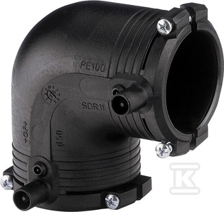 Kolano elektrooporowe 90ST. DN20 PE100, SDR11, PN10 gaz/PN16 woda