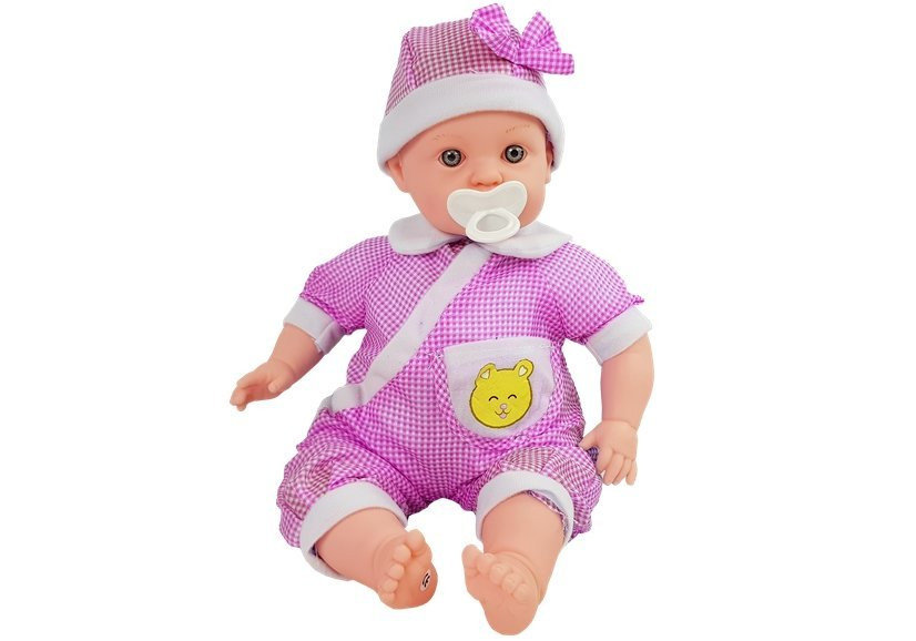 Lalka bobas różowe ubranie 45 cm Leantoys
