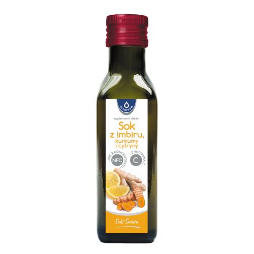 OLEOFARM Sok z imbiru, kurkumy i cytryny z witaminą C, 100ml