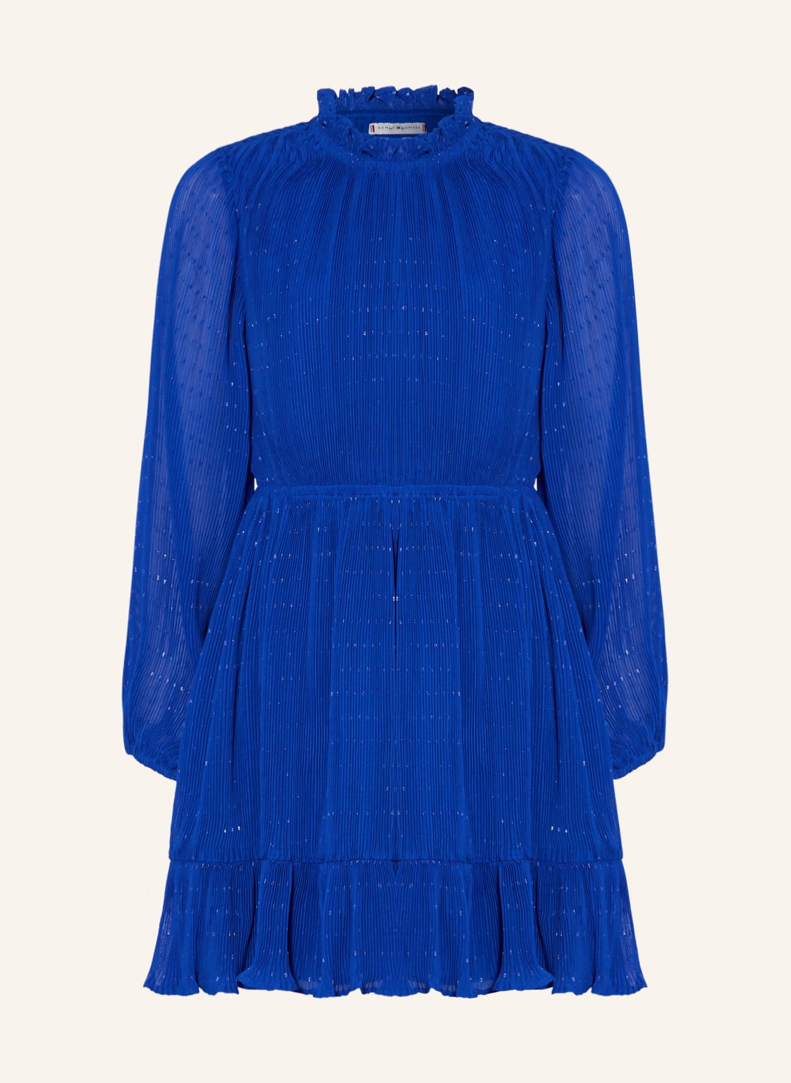 Tommy Hilfiger Sukienka Plisowana Z Błyszczącą Przędzą blau