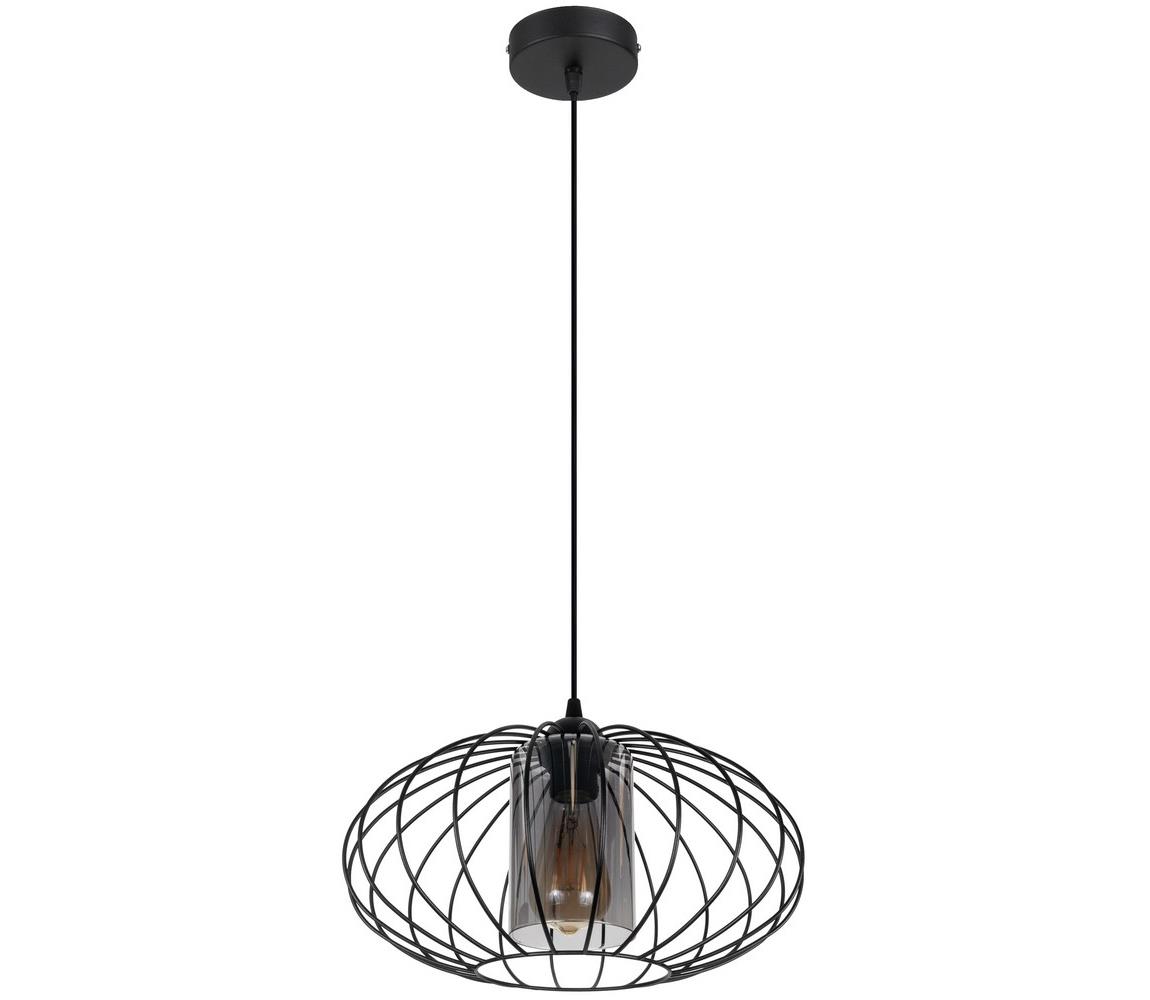 Żyrandol na lince CORRINI 1xE27/60W/230V śr. 34 cm czarny/szary