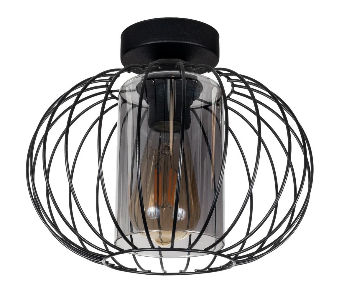 Żyrandol natynkowy CORRINI 1xE27/60W/230V śr. 25 cm czarny/szary