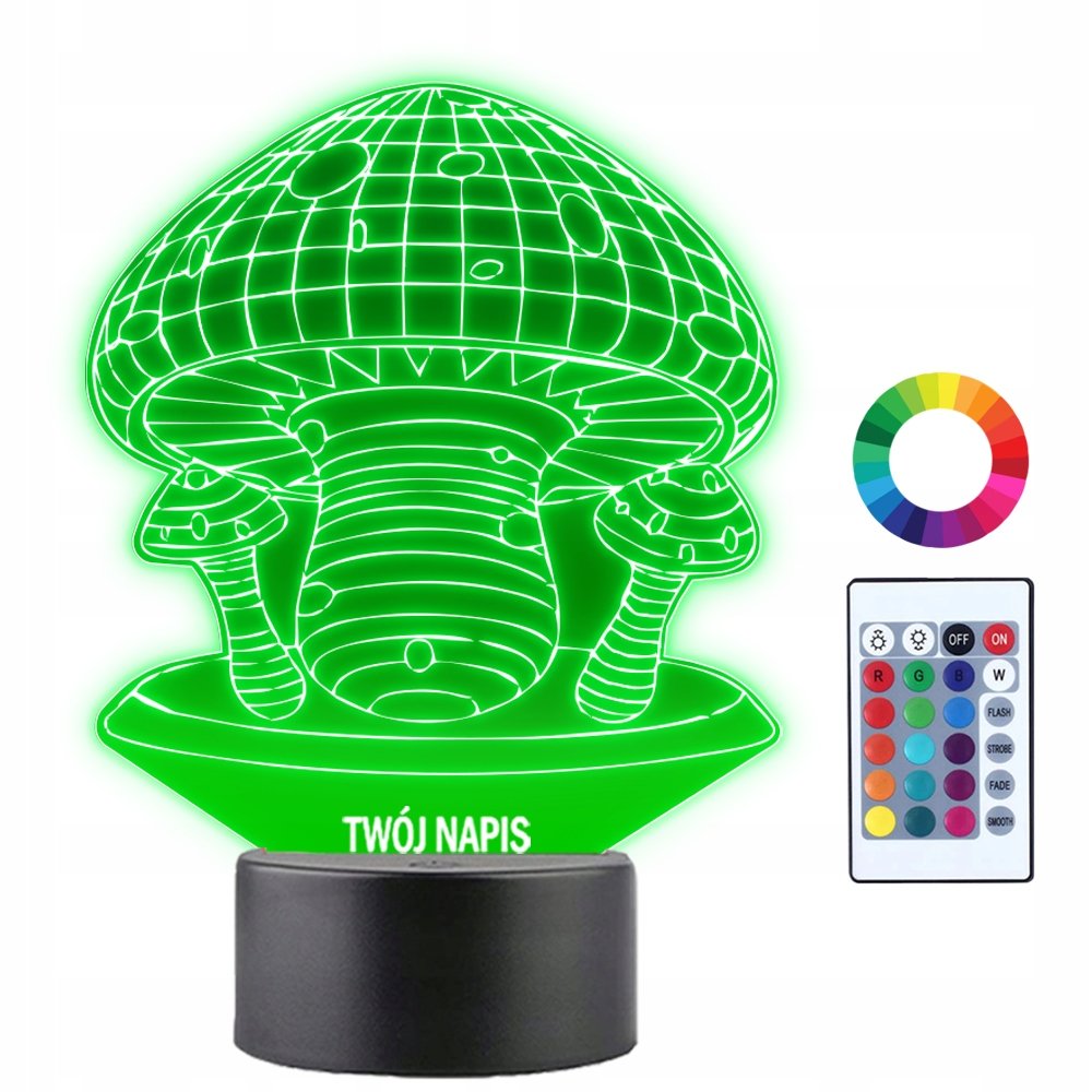 Lampka Nocna 3D LED Grzyb Grzyby Prezent
