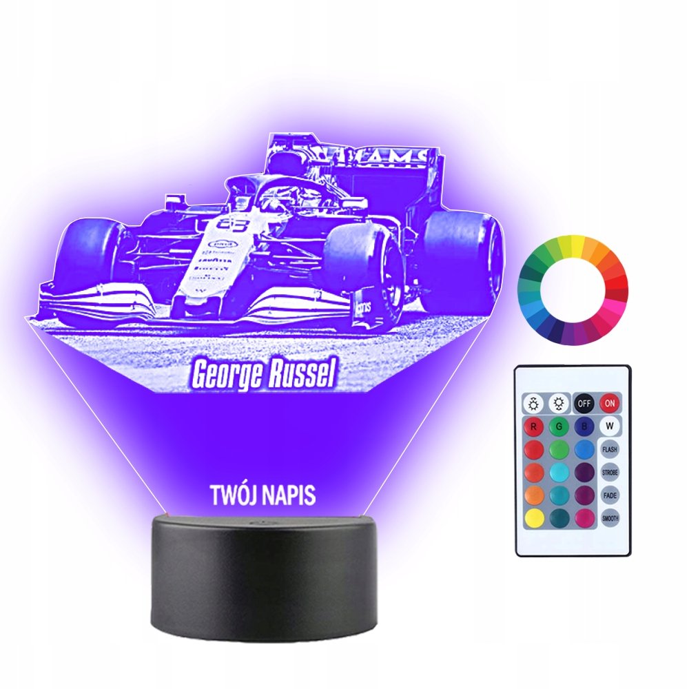 Lampka Nocna 3D LED George Russel Formuła 1