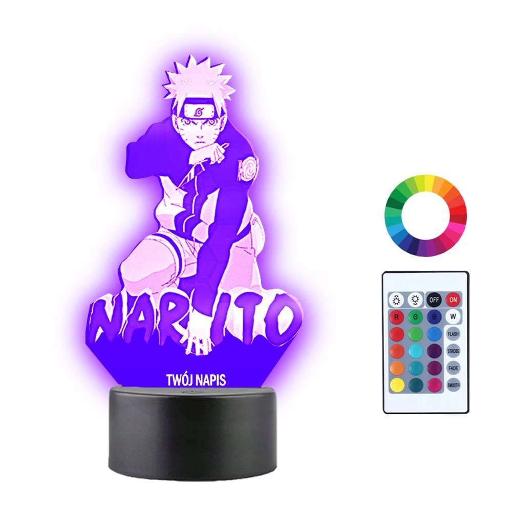 Lampka Nocna 3D LED Naruto Postać Anime Prezent