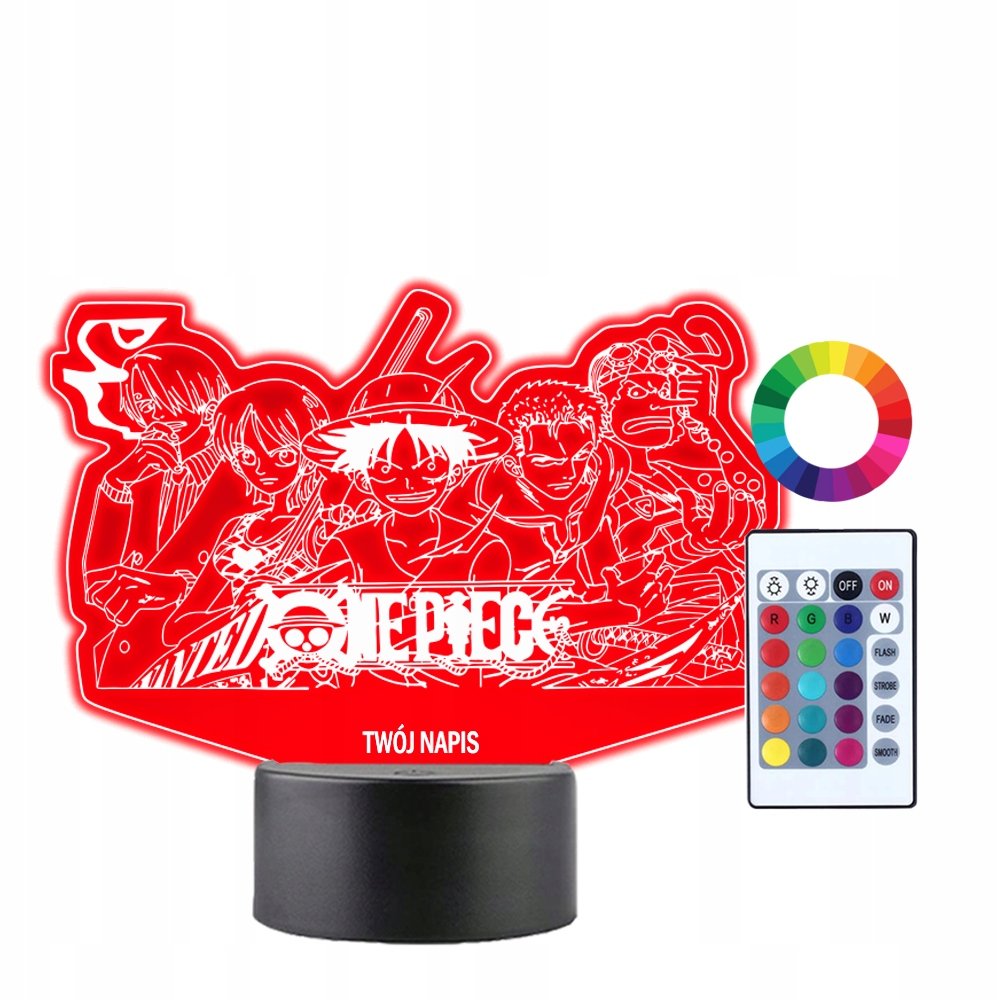 Lampka Nocna 3D LED One Piece Postacie Prezent
