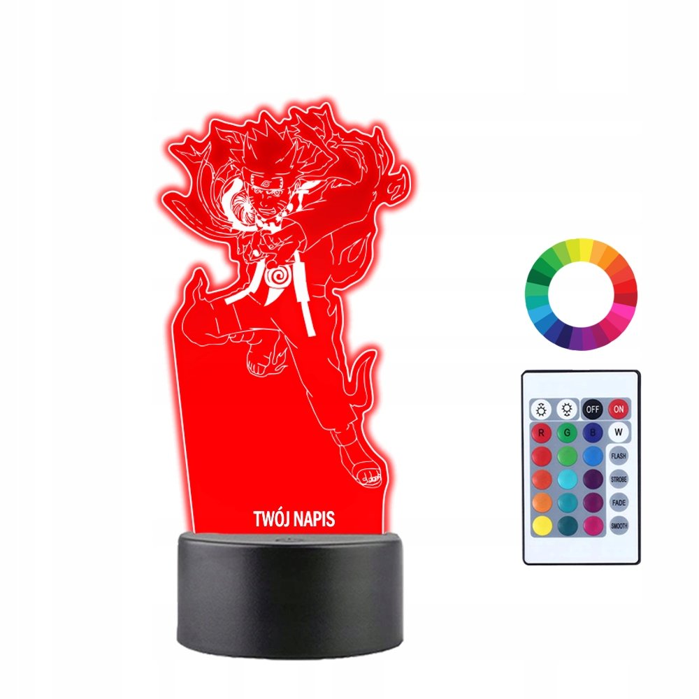 Lampka Nocna 3D LED Naruto Uzumaki Anime Prezent