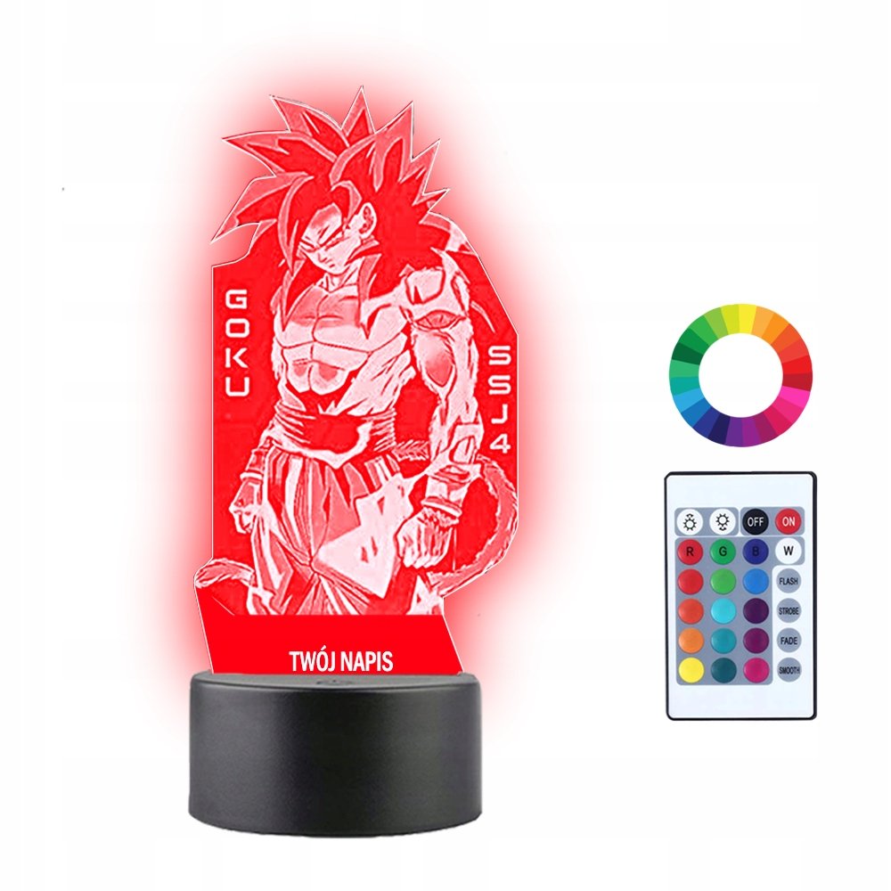 Lampka Nocna 3D LED Goku ssj4 Dragon Ball Anime