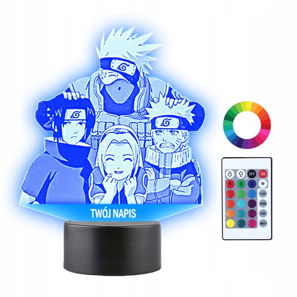 Lampka Nocna 3D Led Naruto Postacie Anime Prezent