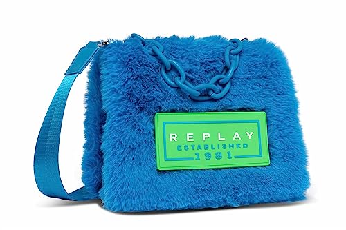Replay Torebka damska mała ze sztucznego futra, Pale Dk Blue 450, jeden rozmiar