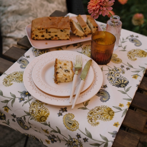 Prostokątny bawełniany bieżnik plamoodporny z wzorem Ogórek turecki