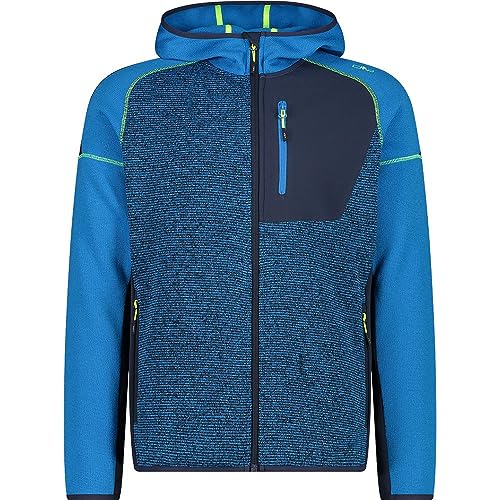 CMP męska kurtka Knit-Tech ze stałym kapturem, River-B. Blue, 58