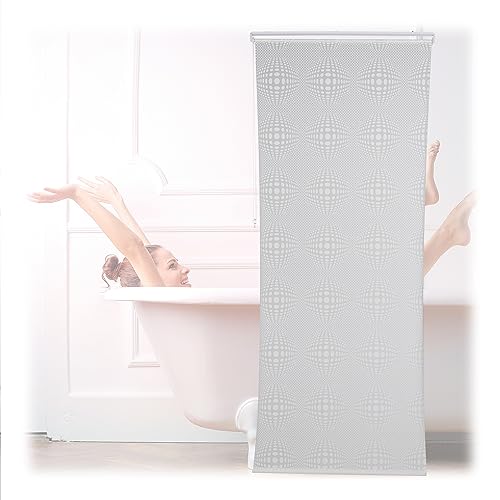 Relaxdays Roleta prysznicowa, półprzezroczysta zasłona łazienkowa, wanna i prysznic, 100 x 240 cm, wodoodporna, montaż sufitowy, biała