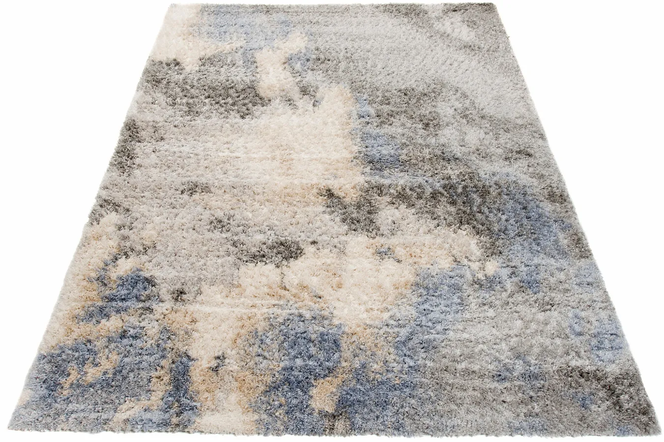 Szary prostokątny dywan shaggy w stylu nowoczesnym K4-E30