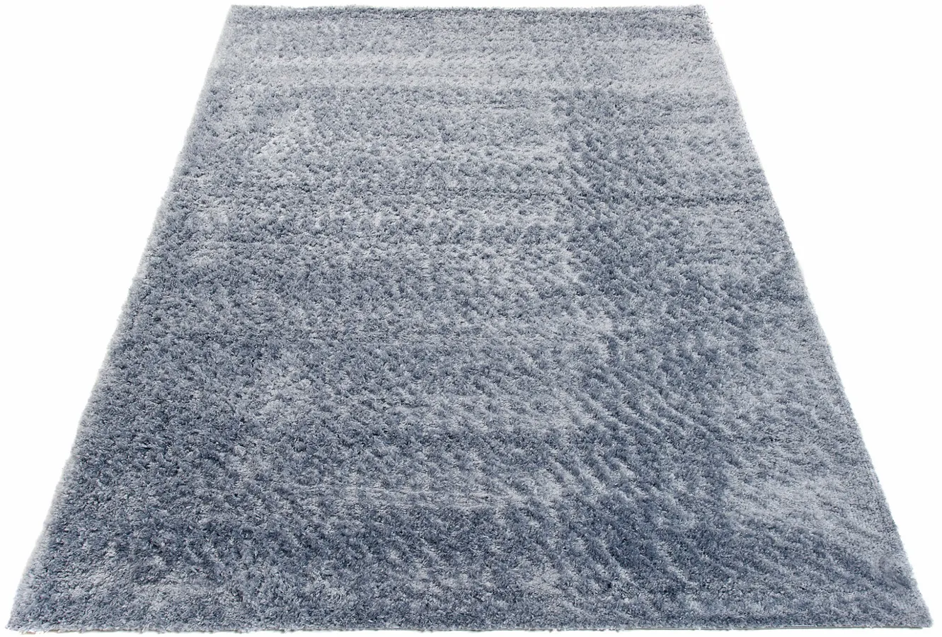 Prostokątny niebieski dywan shaggy G5-R96