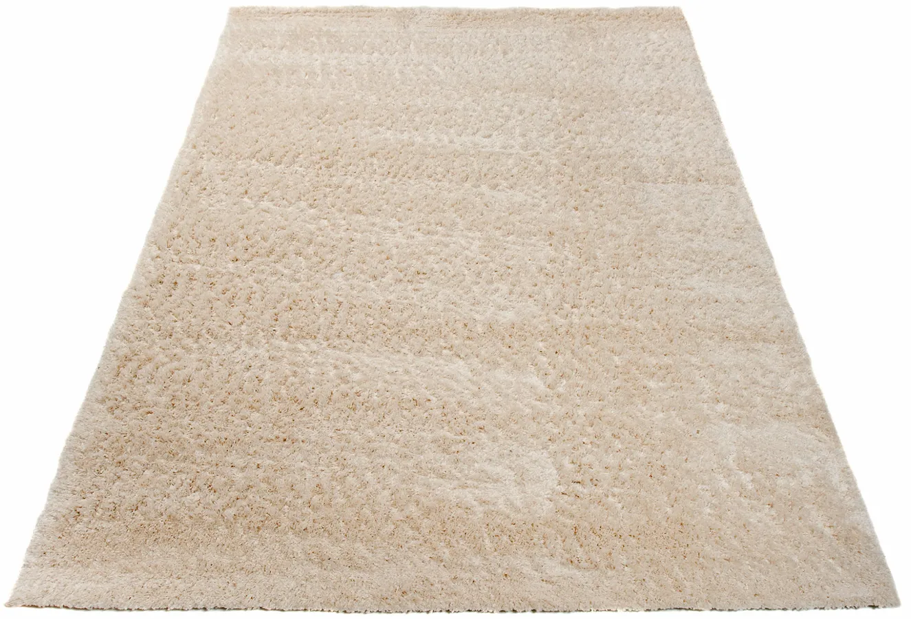 Kremowy prostokątny dywan shaggy T8-W46