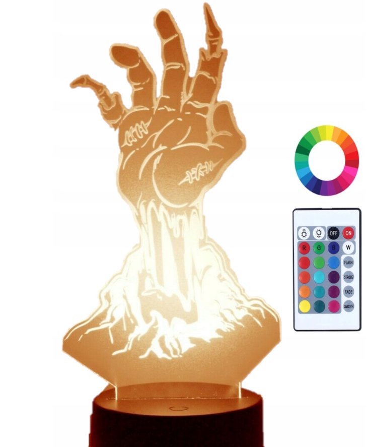 Lampka Nocna 3D Led Walking Dead Zombie Imię