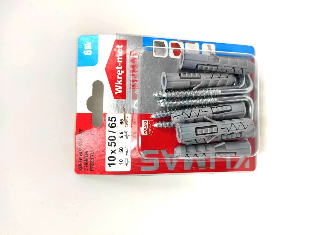 WKRĘT-MET Kołek rozporowy z hakiem prostym 10 mm x 50 mm