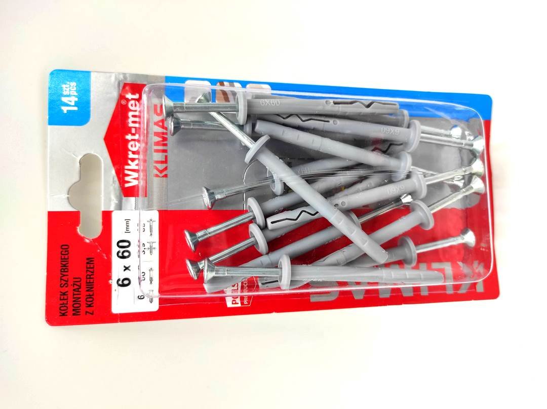 WKRĘT-MET Kołek wbijany z kołnierzem 6 mm x 60 mm