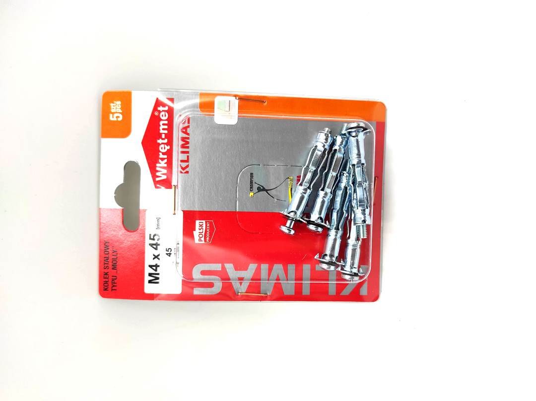 WKRĘT-MET Kołek stalowy typu molly 4 mm x 45 mm