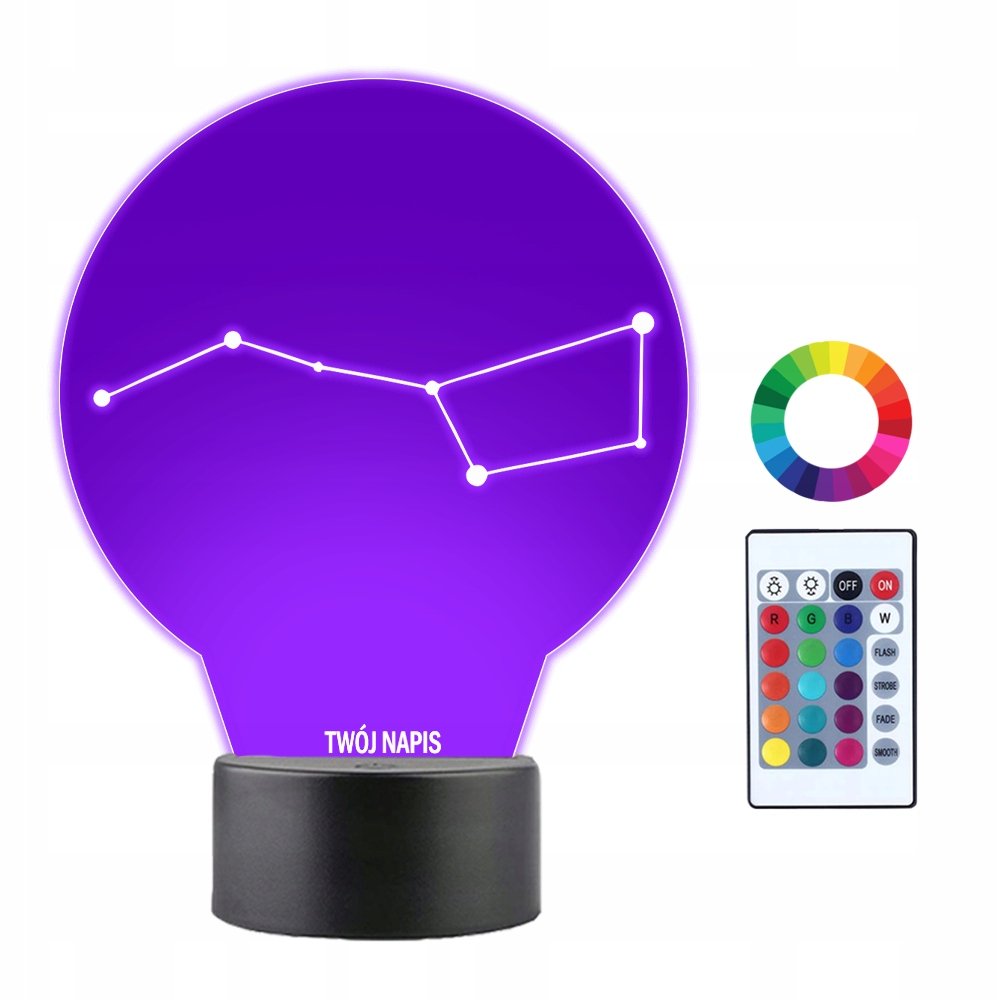 Lampka Nocna 3D Led Wielki Wóz Prezent
