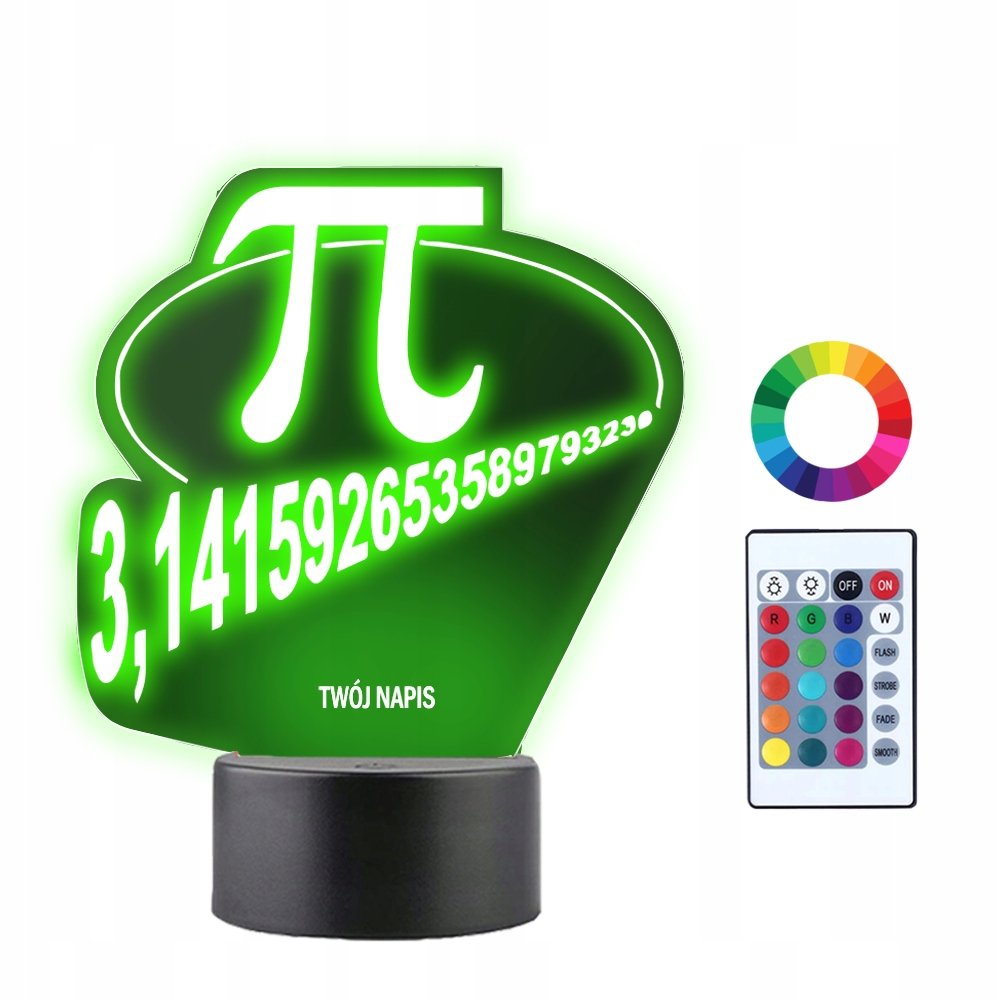 Lampka Nocna 3D LED Święto Liczby Pi