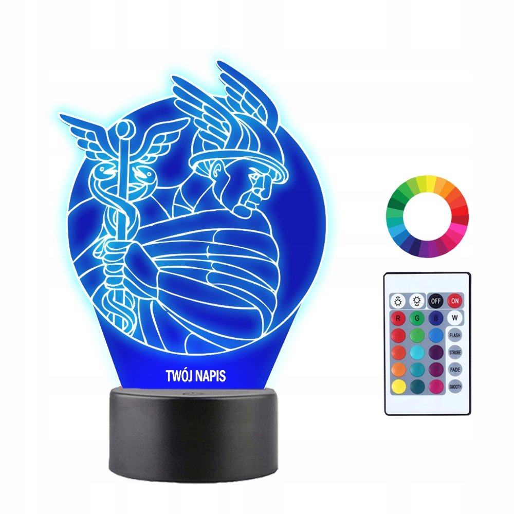 Lampka Nocna 3D LED Hermes Posłaniec Bogów Prezent