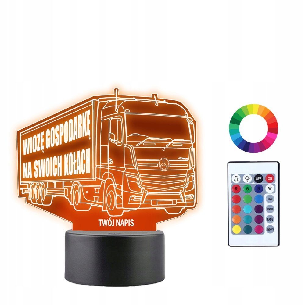 Lampka Nocna 3D Led Tir Ciężarówka