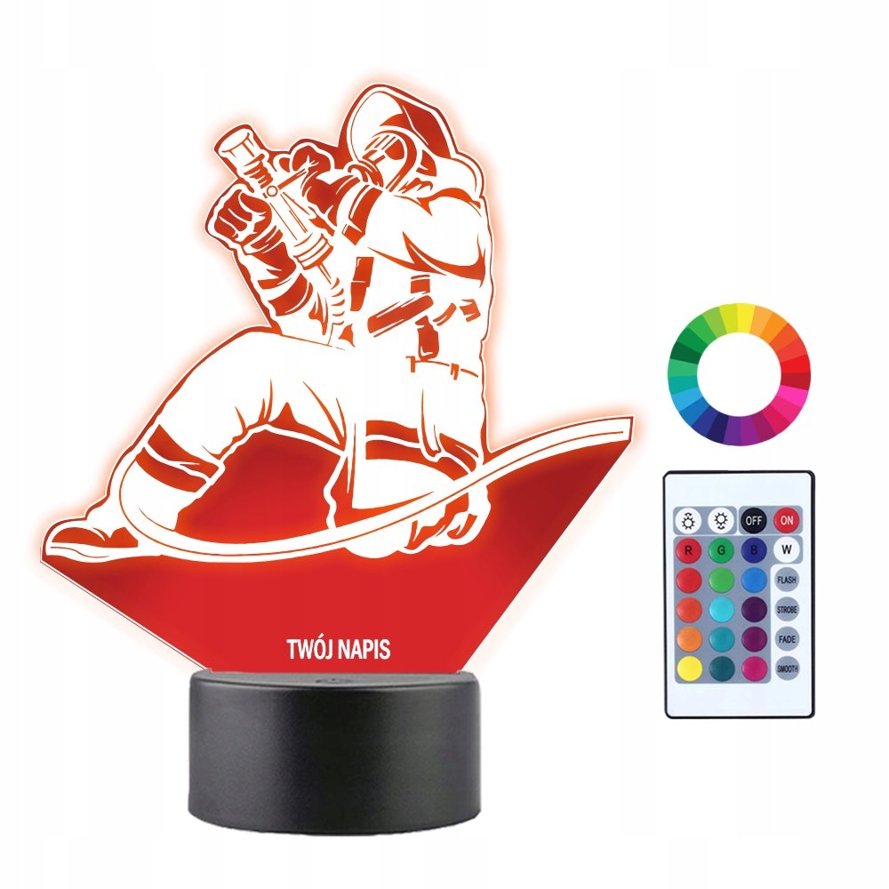 Lampka Nocna 3D LED Straż Pożarna Strażak