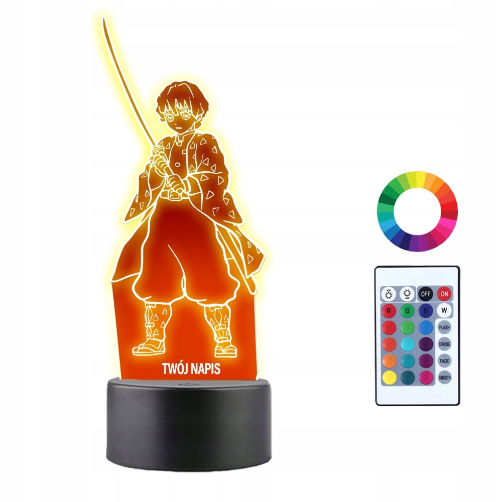 Lampka Nocna 3D LED Zenitsu Agatsuma Prezent