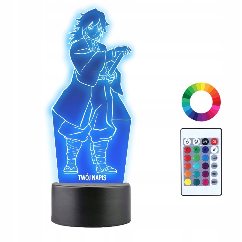 Lampka Nocna 3D LED Giyu Tomioka Anime Prezent