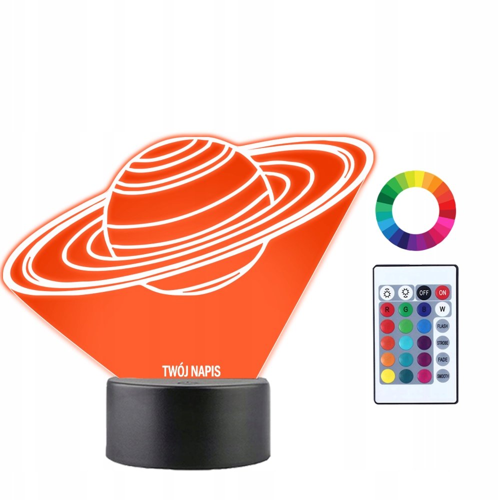 Lampka Nocna 3D LED Saturn Planeta Prezent