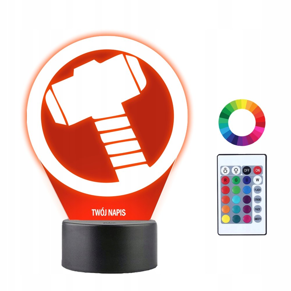 Lampka Nocna 3D Led Thor Marvel Prezent