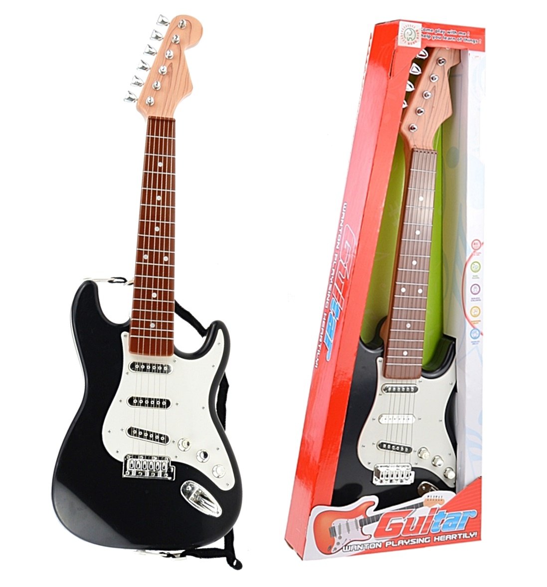 Gitara Elektryczna Dla Dzieci Podkłady Melodie - Czarna