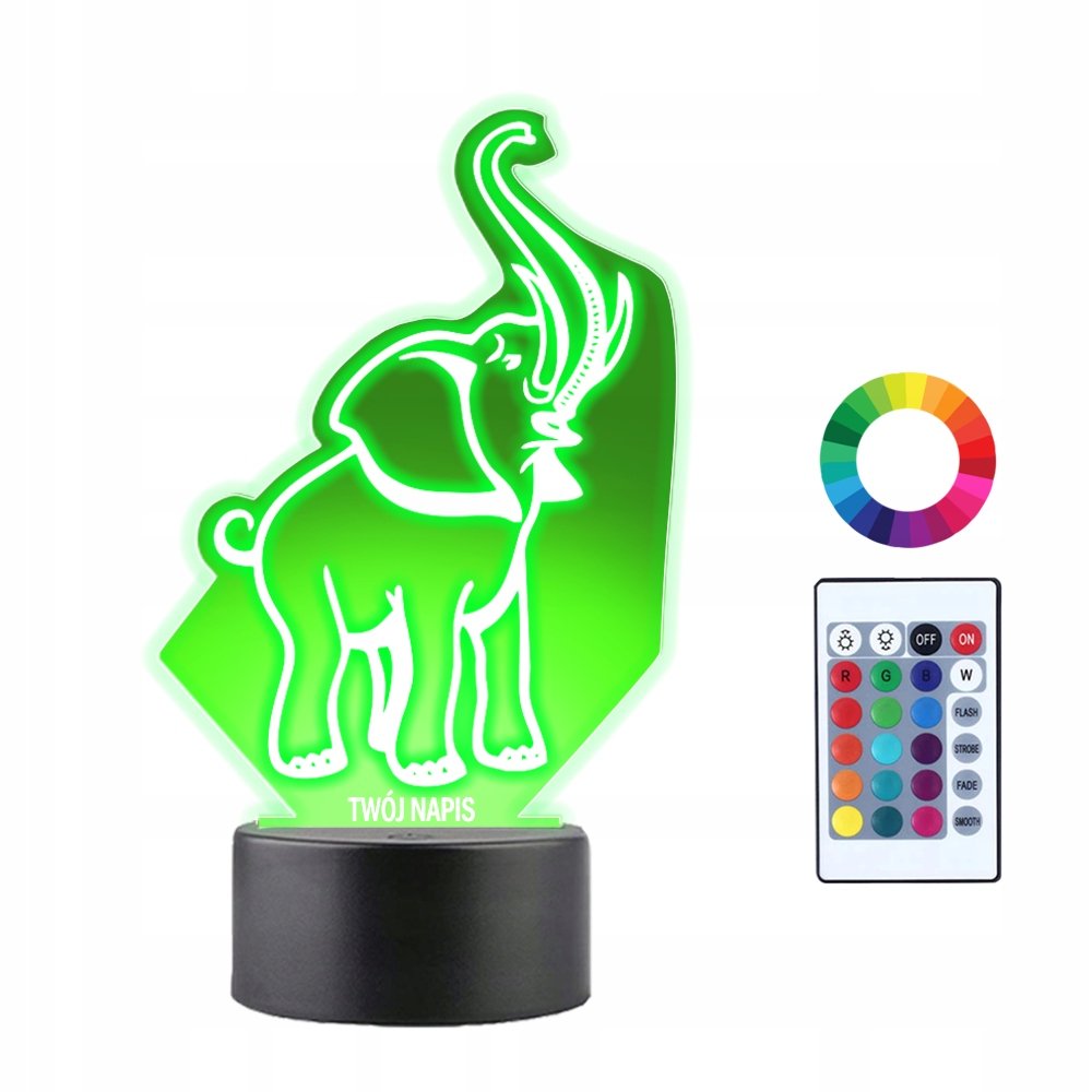 Lampka Nocna 3D LED Słoń Słonik Prezent