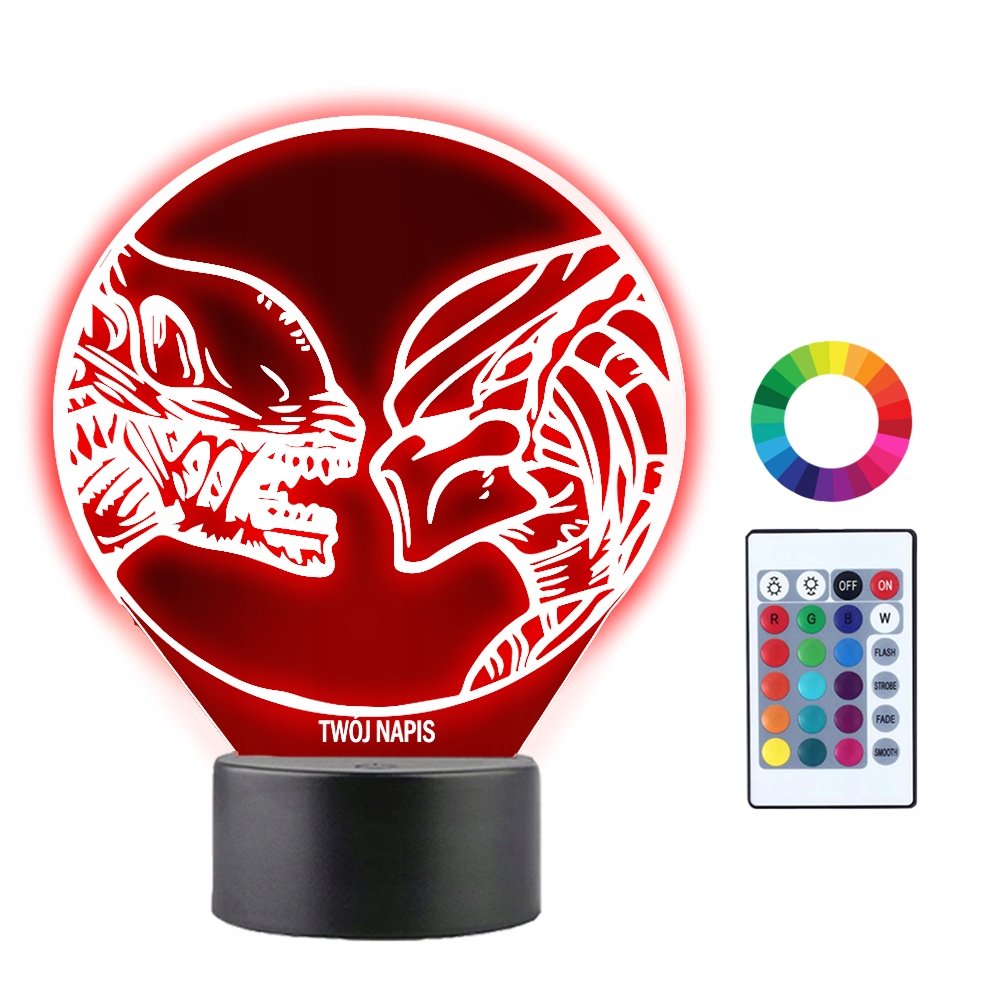 Lampka Nocna 3D Led Obcy Prezent