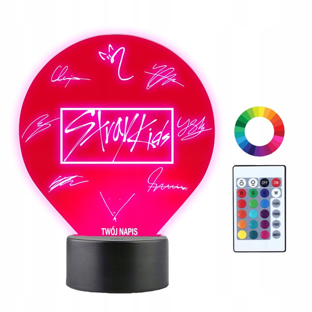 Lampka Nocna 3D LED Stray kids Black Pink K-Pop